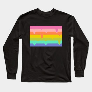dripping/melting pastel rainbow Long Sleeve T-Shirt